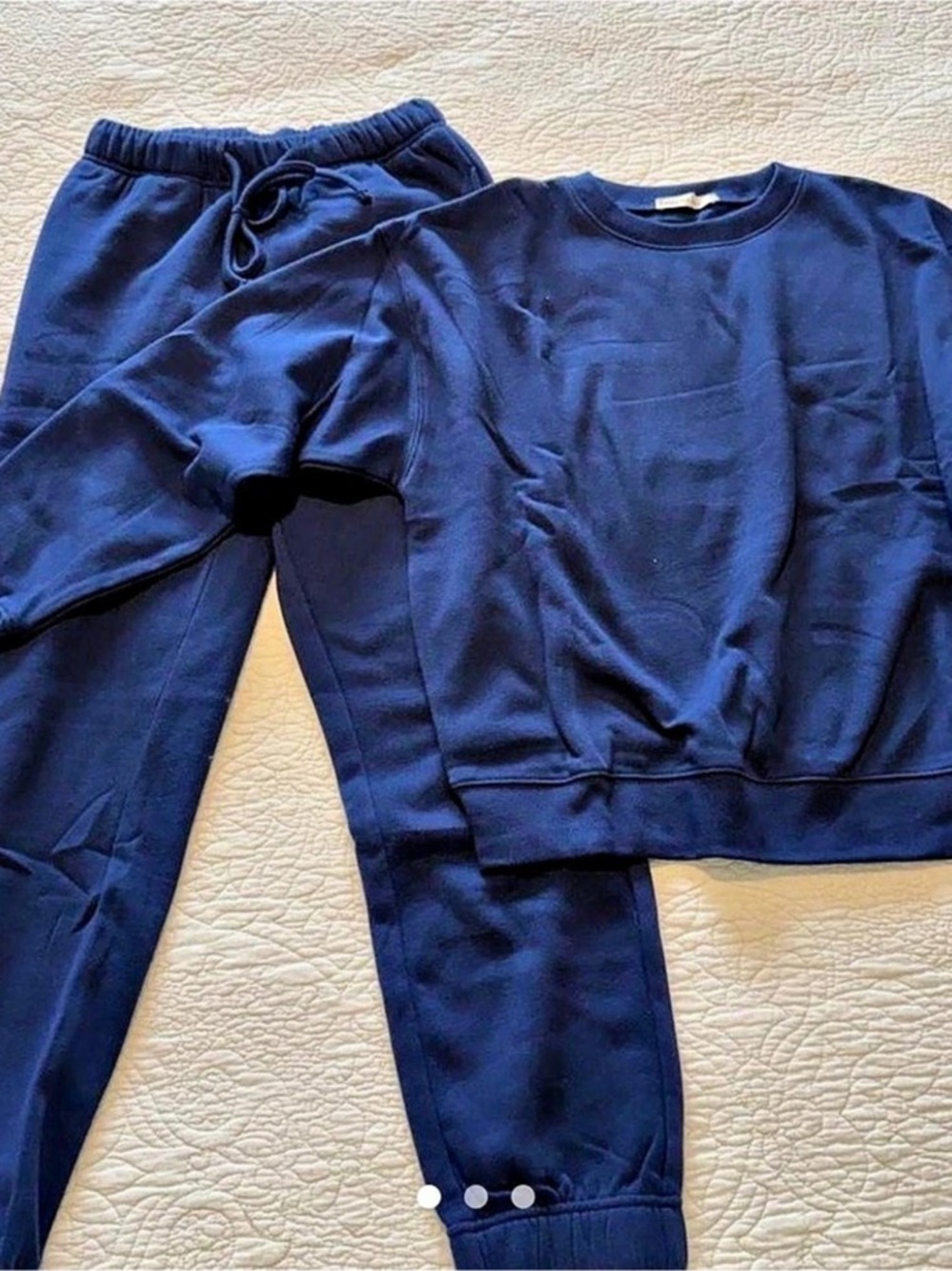 Zenana Fleece Navy Sweatshirt Jogger Pant Set Size XL